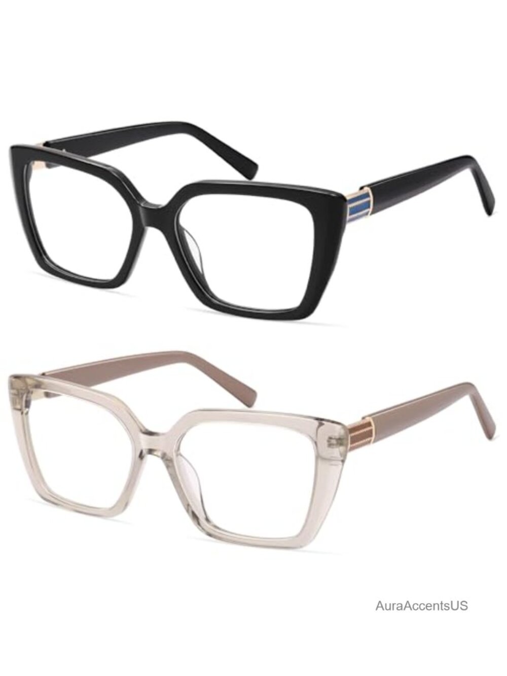 Oversized Square Blue Light Blocking Reading Glasses Spring Hinge 1.5